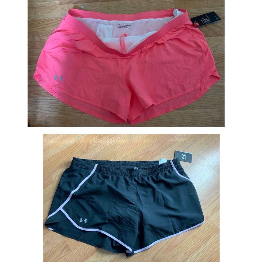 NWT Bundle x2 Womens Under Armour HeatGear Running Shorts Size 3XL